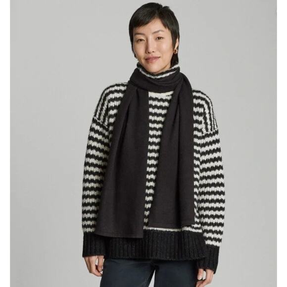 Everlane The Cashmere Scarf Recycled Eco-Friendly Black Unisex Sold Out! NWOT - Picture 1 of 8